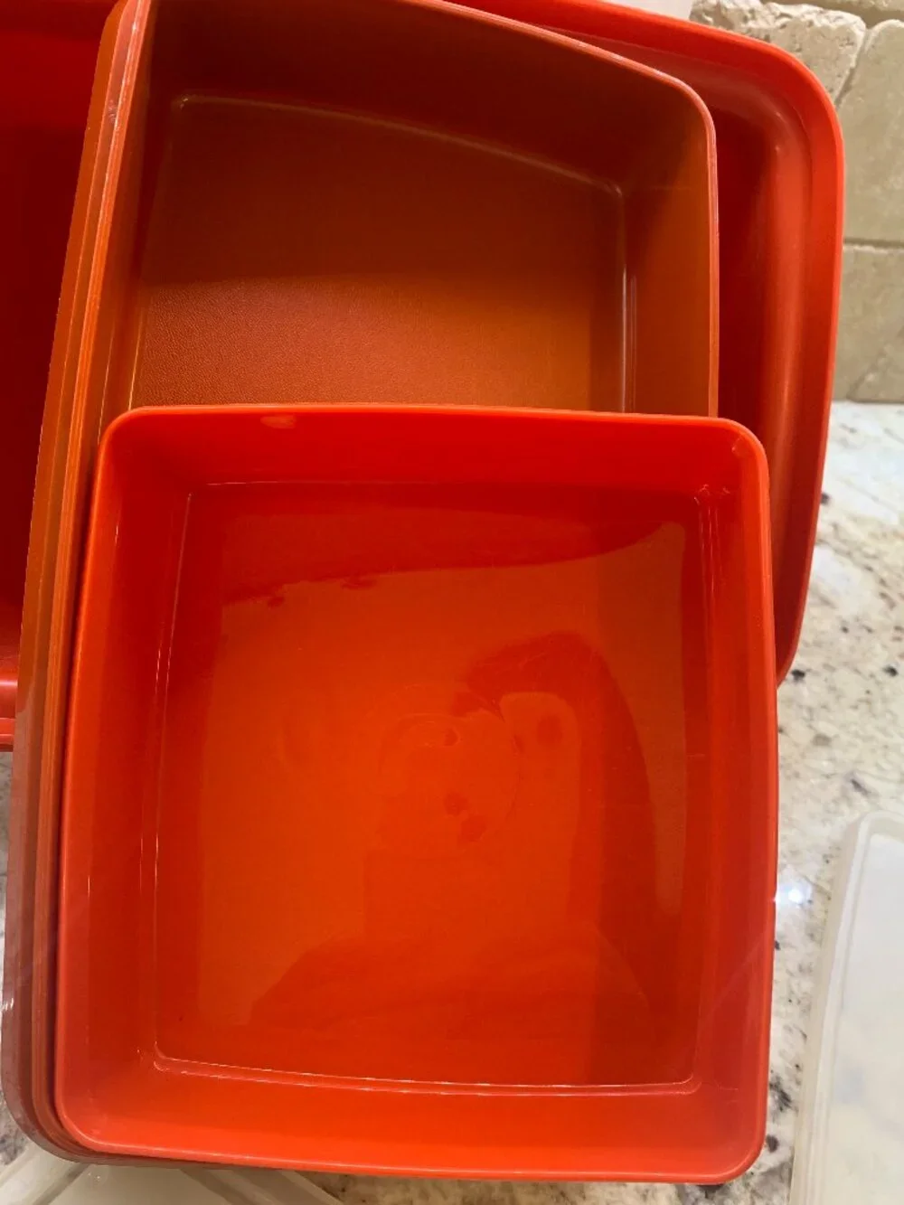 Tupperware Set of 3 containers Paprika